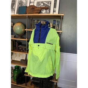 1990s Ocean Pacific Neon Windbreaker, Pullover, Men's L, Athletic, Lightweight